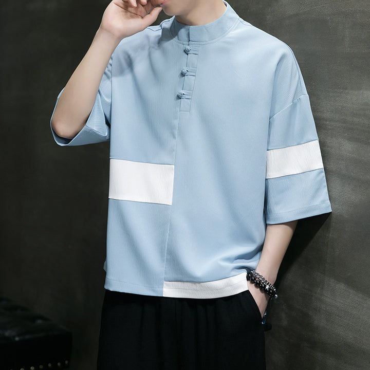 Cotton Short Sleeve Color Block