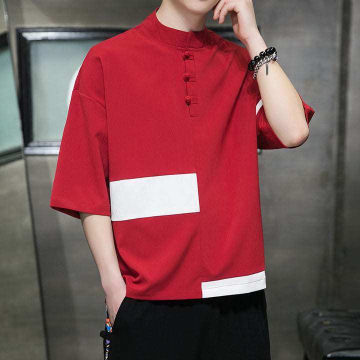 Cotton Short Sleeve Color Block