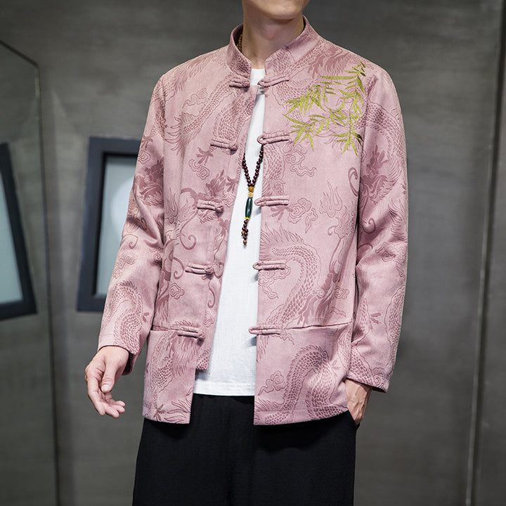 Suede Jacquard Jacket with Bamboo embroidery