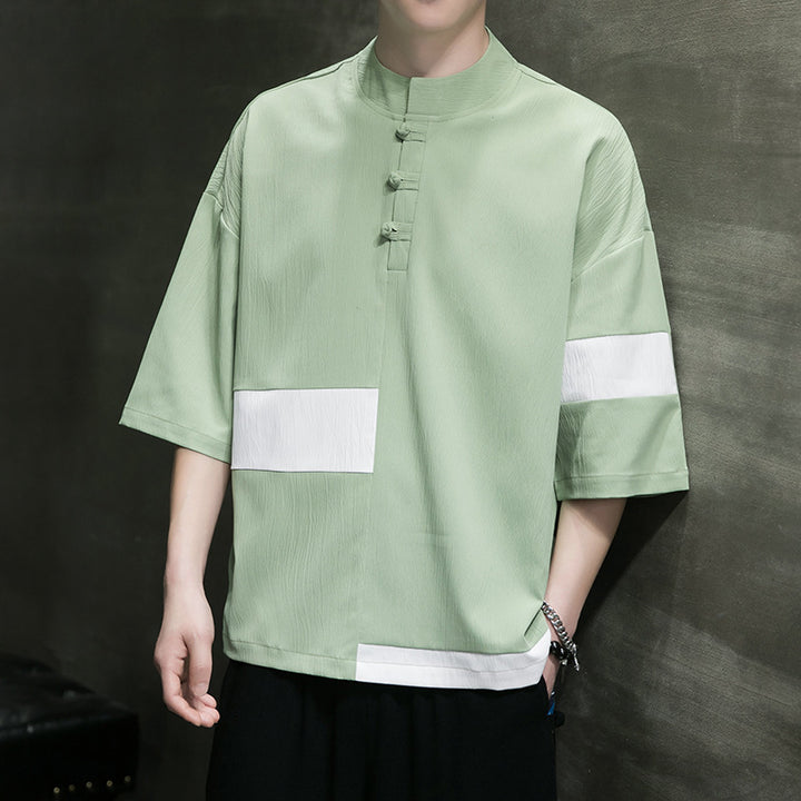 Cotton Short Sleeve Color Block