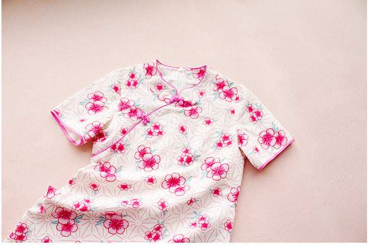 MID SLEEVE CHERRY BLOSSOM DRESS