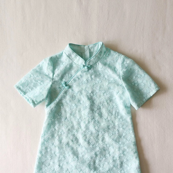 MID SLEEVE MINT LACE SHIFT DRESS