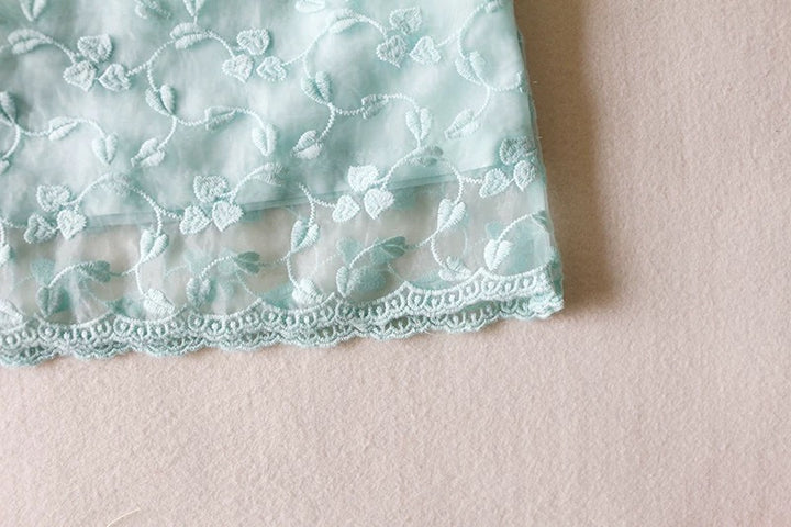 MID SLEEVE MINT LACE SHIFT DRESS