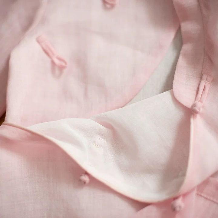 PINK SHORT SLEEVE LINEN TUNIC