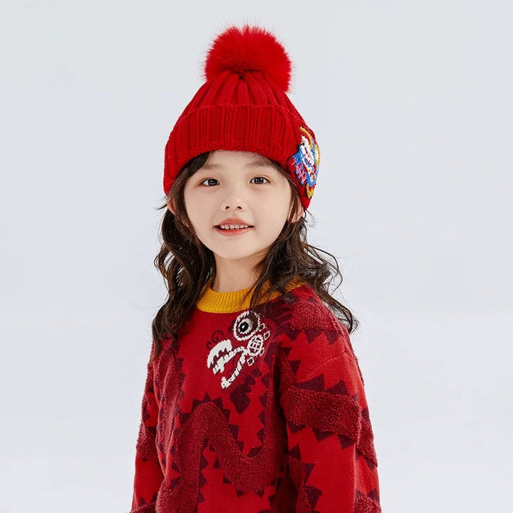 DRAGON YEAR KNIT POM POM HAT