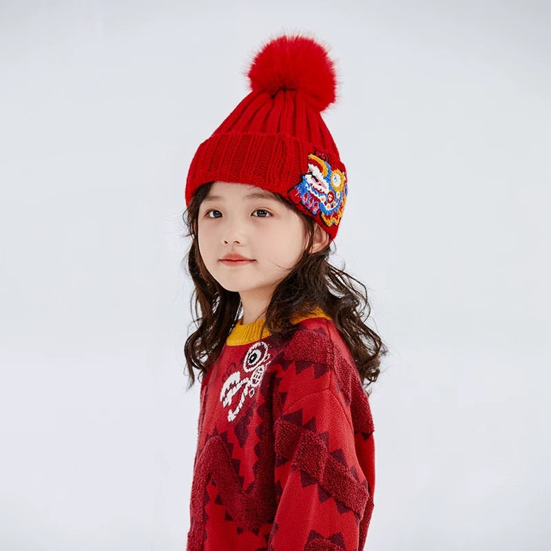 DRAGON YEAR KNIT POM POM HAT