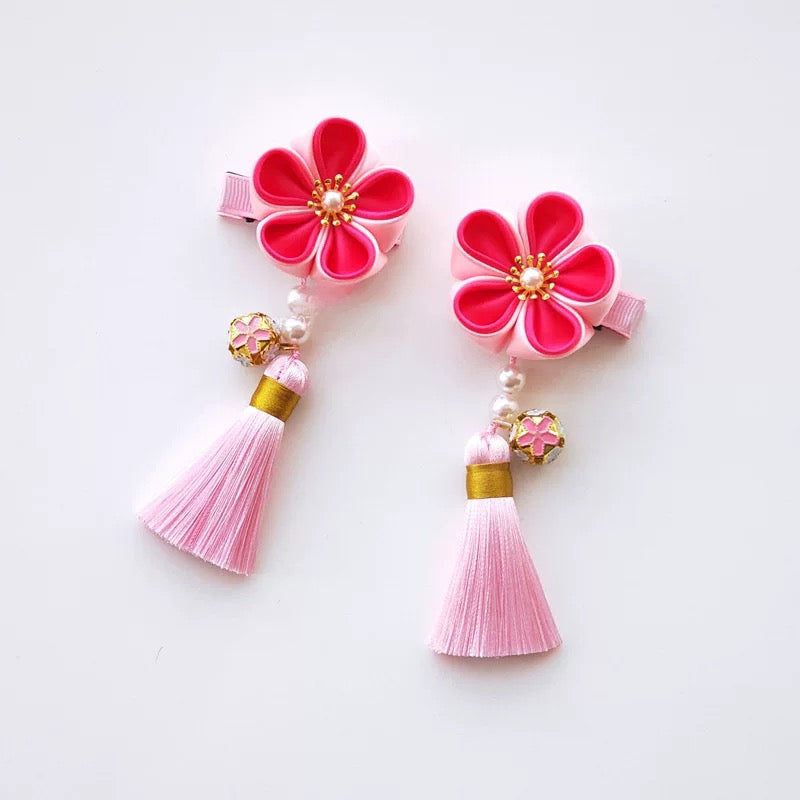 Cherry Blossom Hair Clips