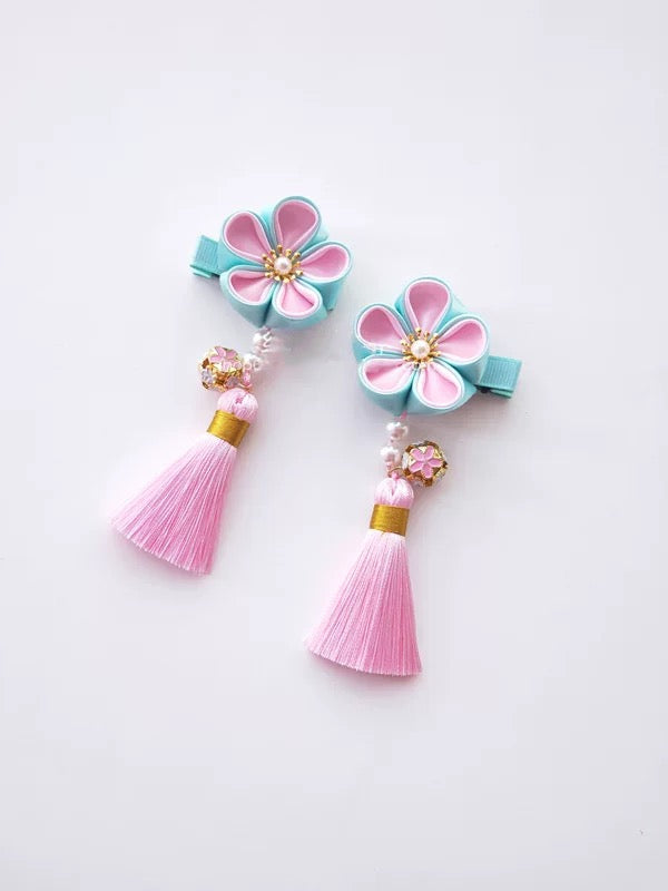 Cherry Blossom Hair Clips