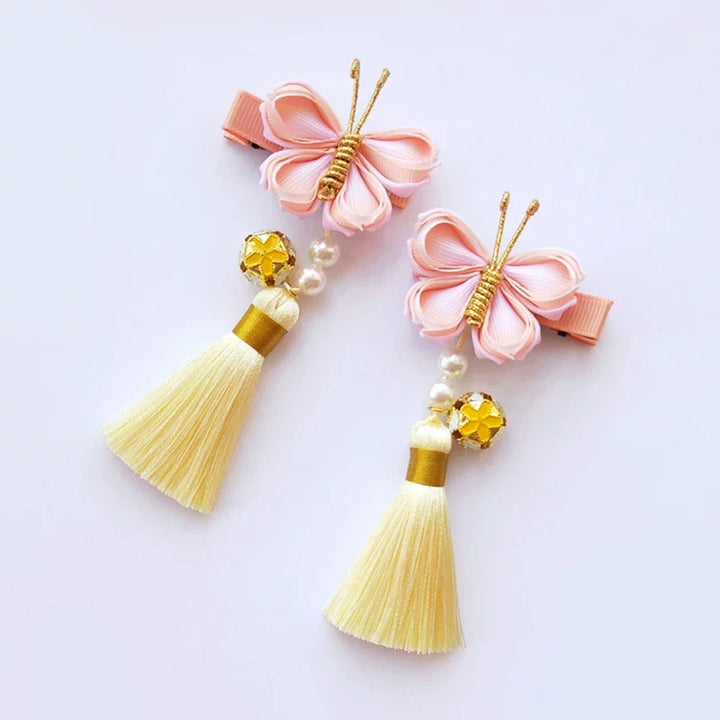 Butterfly Hair Clips with tassel