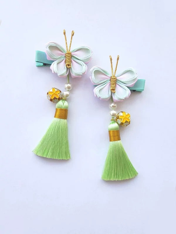 Butterfly Hair Clips with tassel