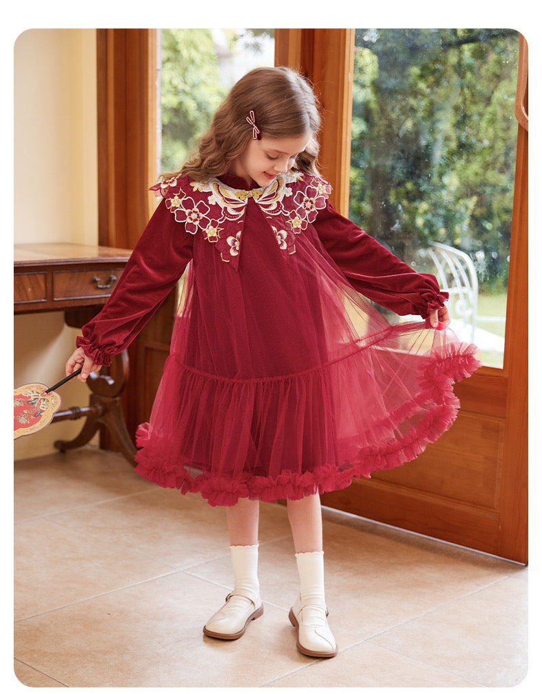 The Tutu empire waist Mandarin collar dress