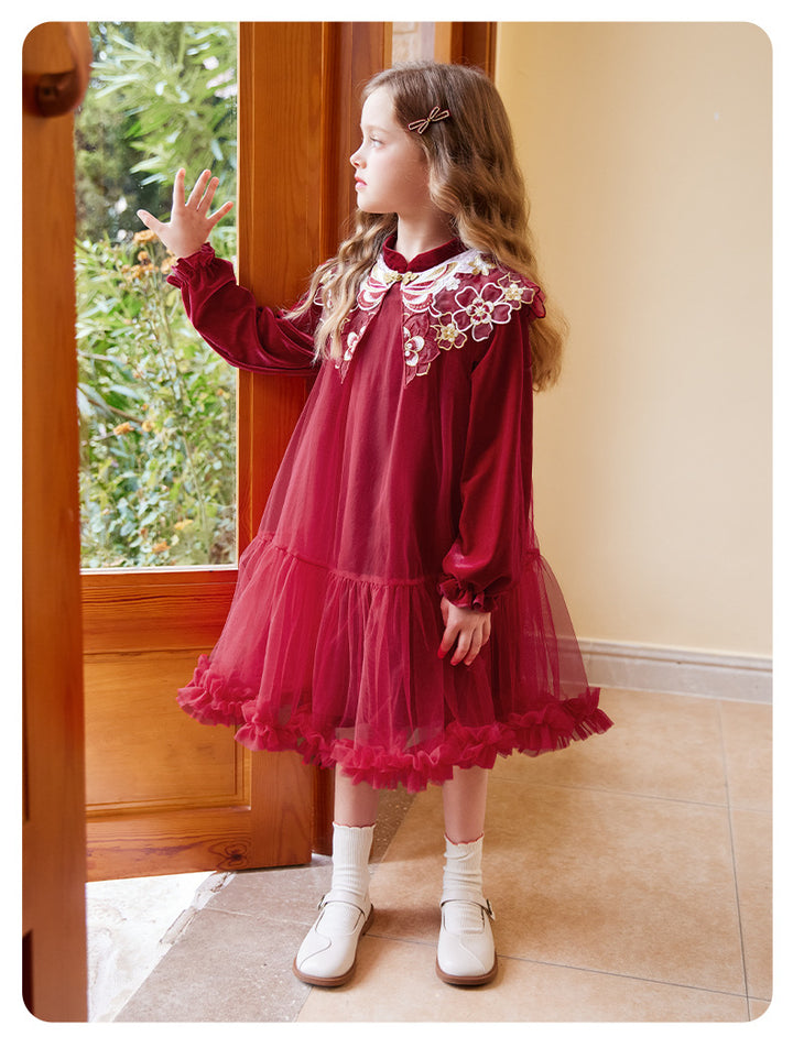 The Tutu empire waist Mandarin collar dress