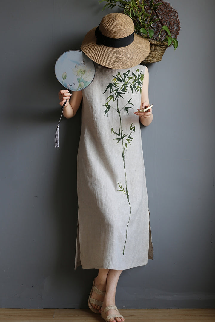 Linen Tunic Dress - Bamboo