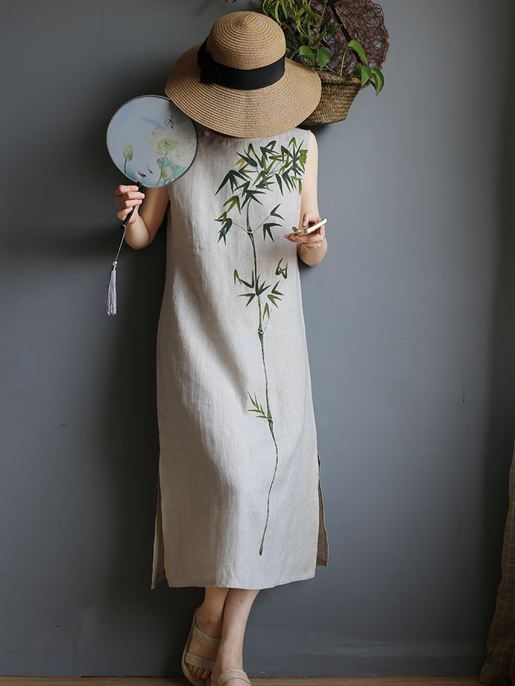 Linen Tunic Dress - Bamboo