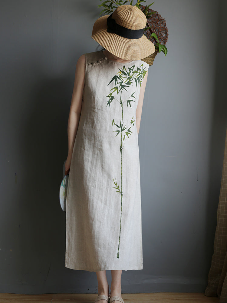 Linen Tunic Dress - Bamboo