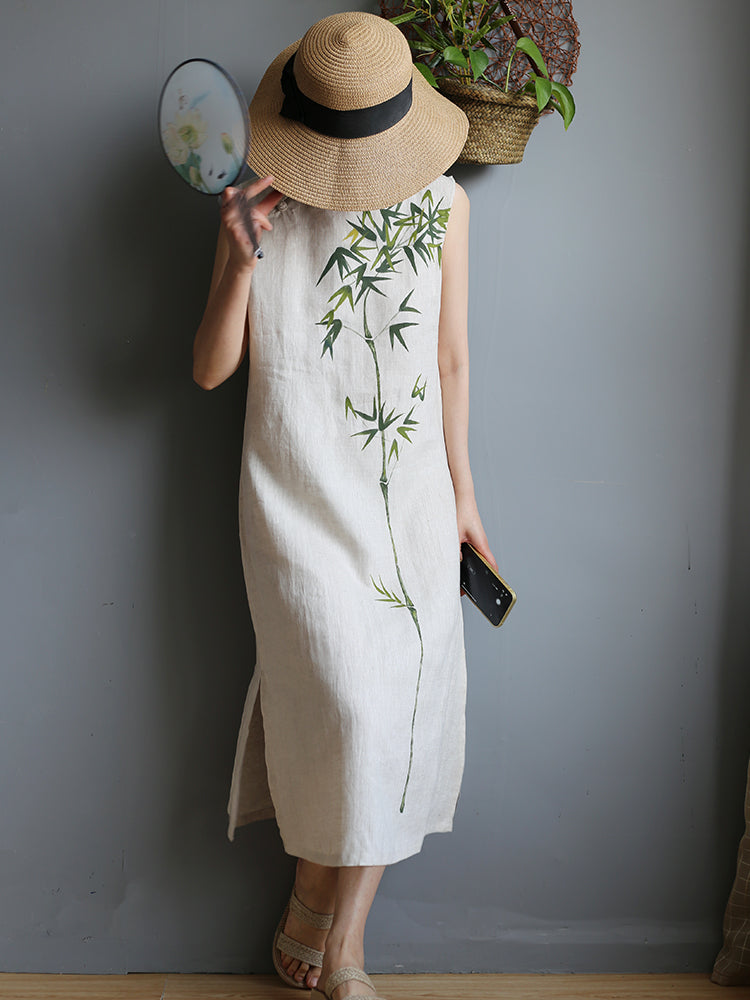 Linen Tunic Dress - Bamboo